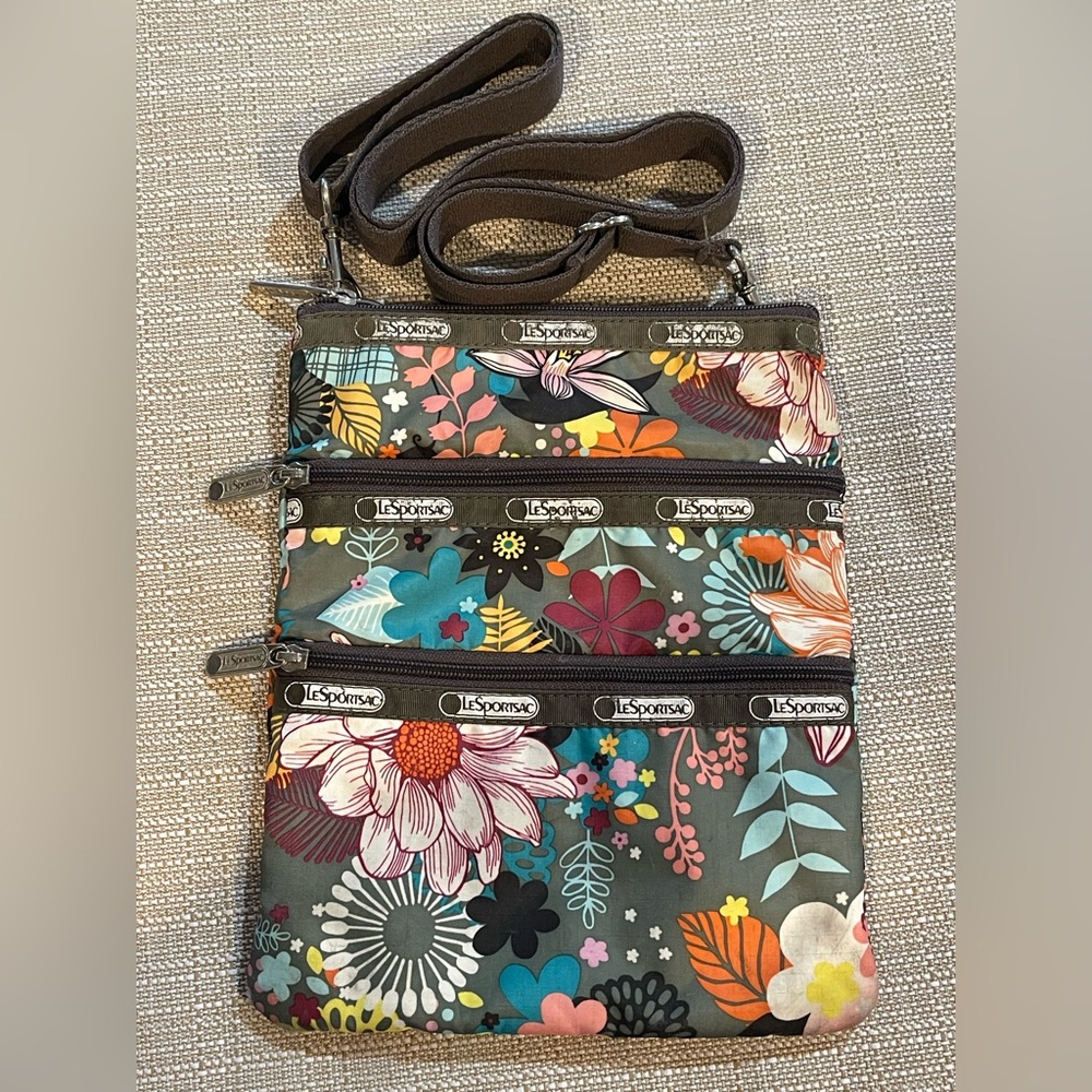 LeSportsac Triple Zip Crossbody Bag - Multicolor Floral